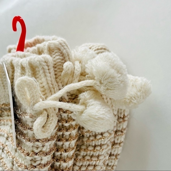 Esprit Slipper Socks in Ivory & Metallic Gold NWT - Picture 2 of 5